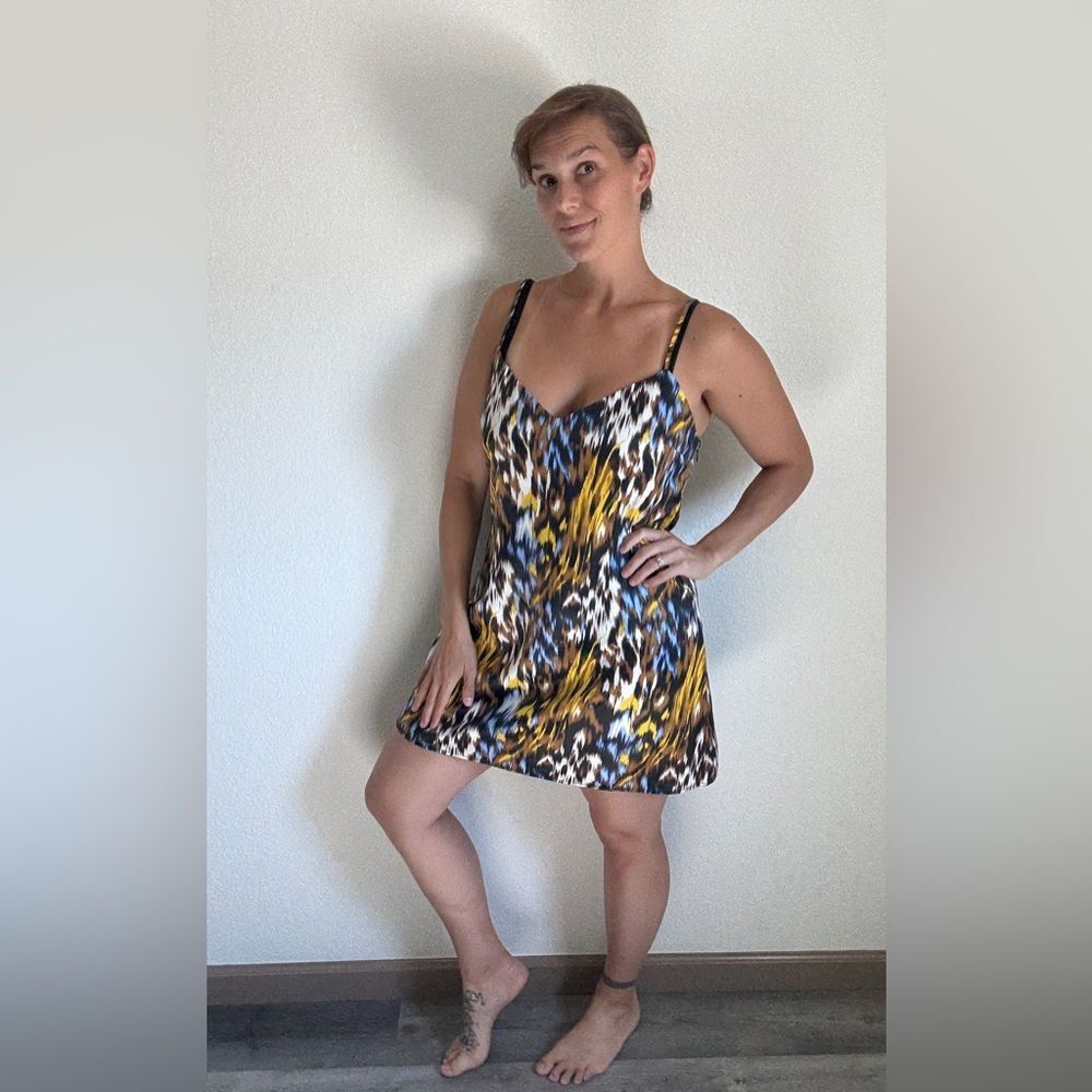 Forever 21 Animal Print Slip Dress NEW Black Blue Tan